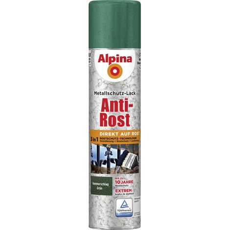 Alpina Sprühmetallschutz-Lack Hammerschlag 400 ml grün Sprühlack Schutzlack (1/3)