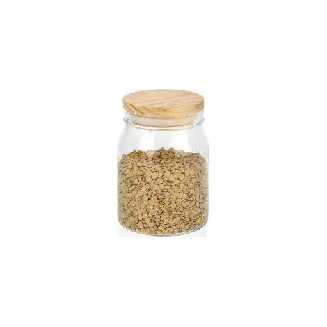 ANDREA HOUSE CC69337 Bote Vidrio Tapa De Madera 800 Ml - ref: CC69337