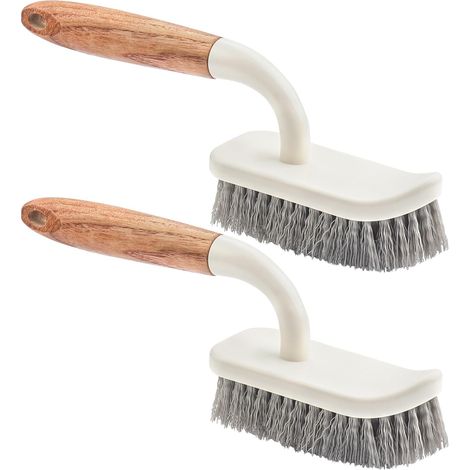 Lot de 2 brosses de nettoyage robustes pour sol - Brosse à crevasse, salle de bain, douche, évier, brosse de nettoyage du sol, brosse de nettoyage pour alcôves et table de cuisson (1/5)