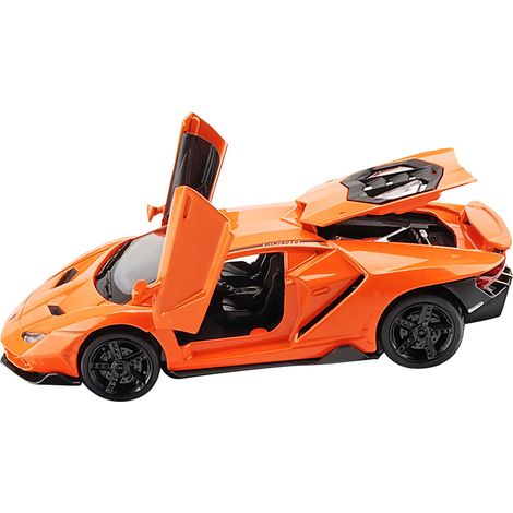 Voiture miniature en alliage moulé sous pression à l'échelle 1:32, jouet à friction pour enfants, cadeau d'anniversaire, orange 3224A (1/5)