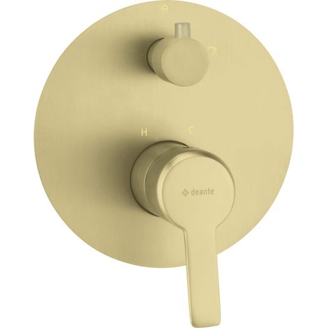 Rubinetto doccia a incasso con deviatore, finitura oro spazzolato BQA R44P