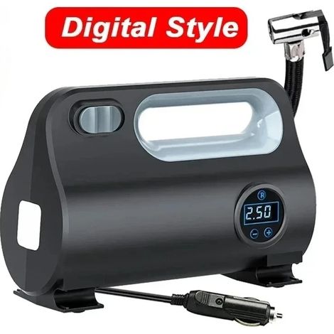 Compresseur d'air pour véhicule, gonfleur de pneus, manomètre numérique, lampe torche d'urgence haute luminosité 12 V CC (1/5)