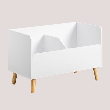 Coffre à jouets en MDF et bois de pin Tom Kids SKLUM Blanc