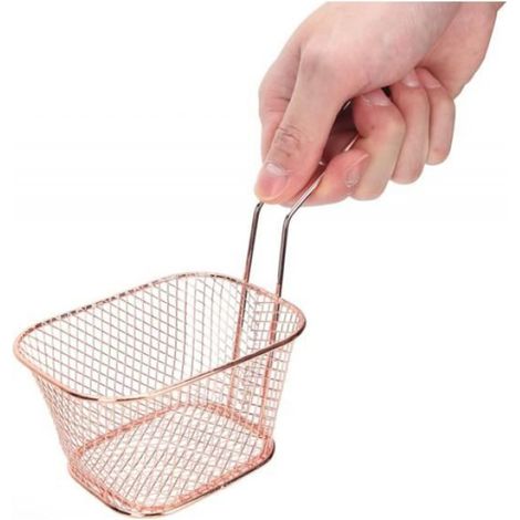 Lot de 4 Paniers à Friture en Acier Inoxydable, Petit Panier Presentation Frites Individuel Panier de Friteuse Pour Frites Pommes (1/5)
