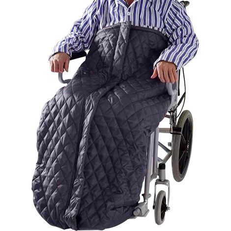 Couverture chauffante pour fauteuil roulant, légère avec fermeture éclair, couverture chauffante douillette pour le bas du corps pour les personnes âgées (noir) (1/5)