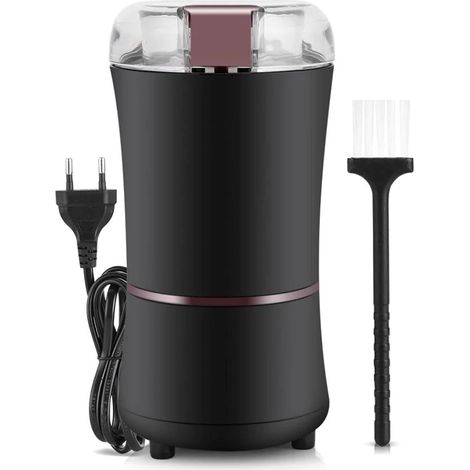 Elektrische Kaffeemühle, Mini-Küchenmühle für Salz und Pfeffer, Gewürz- und Kaffeebohnenmühle (europäischer Rundstecker 2, schwarz, 711) (1/3)