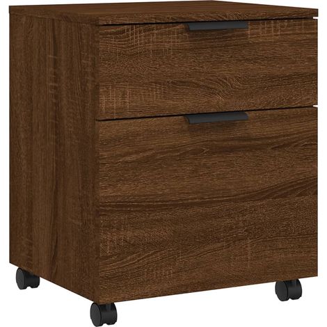 Cassettiere per ufficio con rotelle color rovere marrone 45 x 38 x 54 cm derivati del legno DEC024562