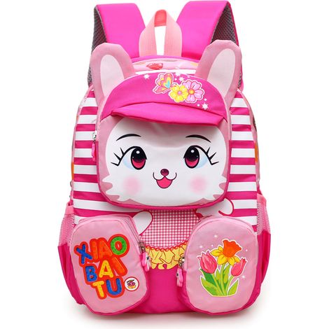 Sac à dos maternelle fille rose rouge motif mignon cartoon, grand espace pour enfant petite enfance, cadeau pour tout-petit (1/5)