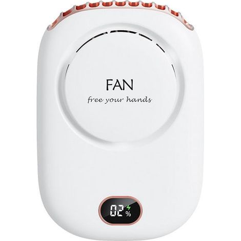 Ventilateur USB portable mini avec 3 vitesses, batterie rechargeable et écran LED, brise-personnelle pour camping bureau (Blanc) (1/5)