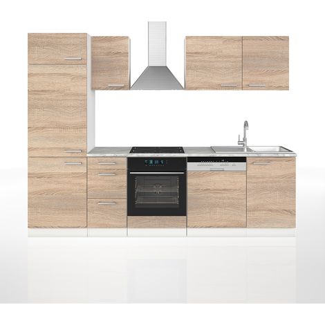 Küchenzeile Optima, Sonoma, 270 cm ohne Arbeitsplatte, Vicco