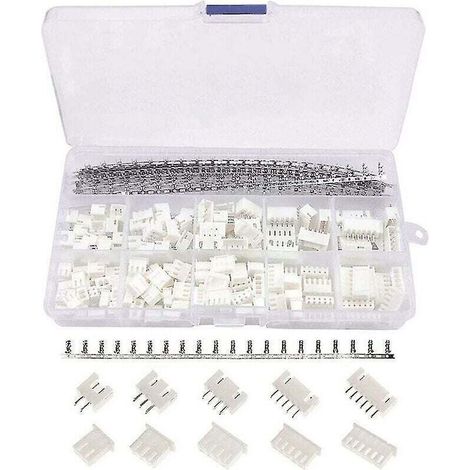 JST 460-piece connector kit, JSTXH, 2/3/4/5/6-pin male/female connectors, 2.54mm female pin connector terminals (1/5)