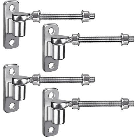 Charnières de Portail, M12 Quincaillerie de Portail de Jardin Robuste 4pcs 16mm Crochet pour Boulon de Suspension en métal sur Plaque pour Portail de Ferme/Clôture en Bois/Allée, 440lbs/15cm (1/5)