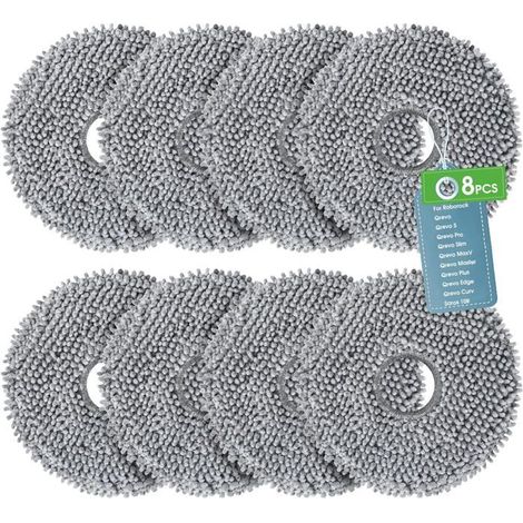 Robot balai serpillère Lot de 8 Microfibre Lavable Compatible avec Roborock Qrevo Saros (1/5)