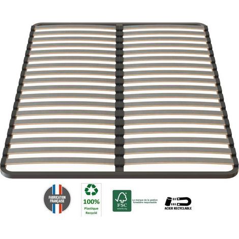 SEDAC Sommier 140x190 - 18 Lattes 53mm - Anthracite (1/3)