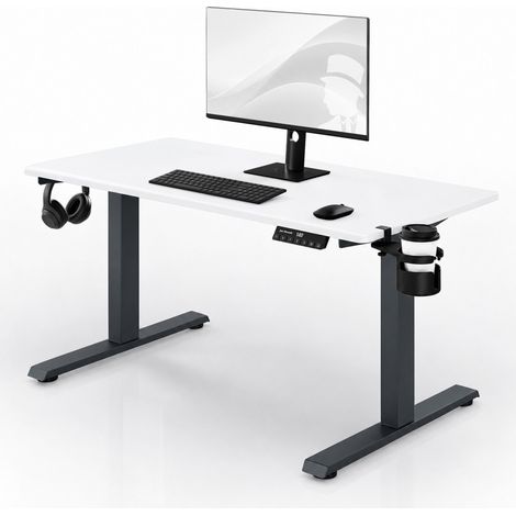 Elektrischer Schreibtisch mit Höhenverstellung ergonomisch anthrazit-weiß, 1200x600 mm: ARIA