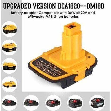 DM18D DCA1820 Akkuadapter mit USB für Dewalt 20V/18V und Milwaukee M18 18V Lithium-Akku DCB204 DCB205 Konverter für Dewalt 18V/20V NiCd & NiMH Werkzeuge DC9096 DW9096 (1/4)