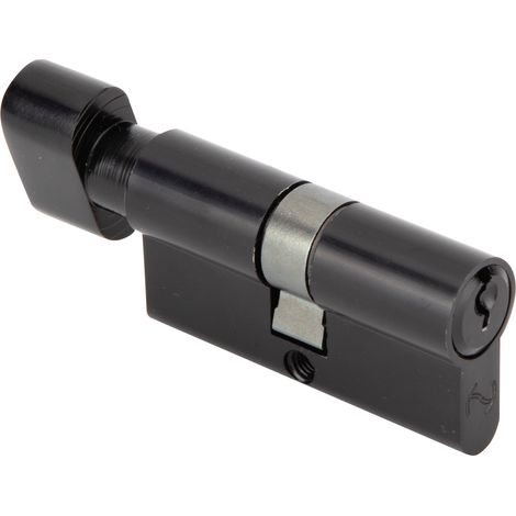 Bombín seguridad pomo serreta latón negro 30x30mm 3 llaves (1/3)
