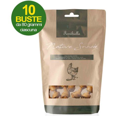 Nature Snack ossi di pollo morbidi per cani 10 buste da 80 g cad (1/2)