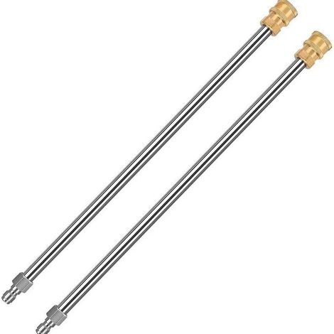 Lot de 2 extensions de lance pour nettoyeur haute pression 17 pouces – Raccord rapide 1/4' – Acier inoxydable – Pression 4000 psi - 17inch (1/5)