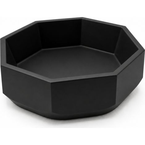 Bol geométrico octogonal negro, diseño moderno. (1/3)