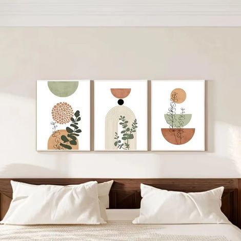 JSSEVN-Lot de 3 posters muraux, imprimés de feuille botanique, modernes, abstraits, sans cadre, 20 x 30 cm (1/4)