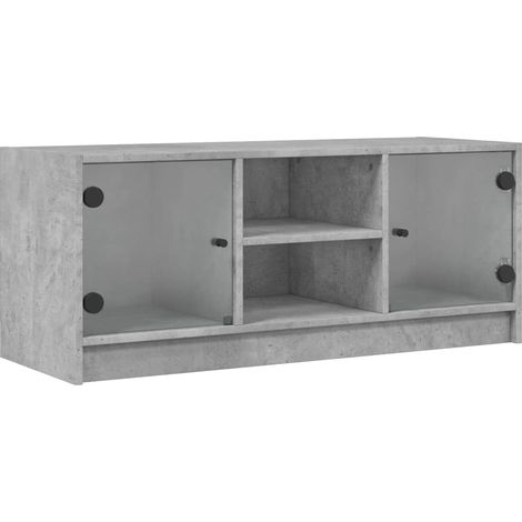 Mobile TV multimediale scaffale per televisione televisore buffet sala da pranzo soggiorno camera da letto con ante in vetro 102 x 37 x 42 cm grigio 020026905