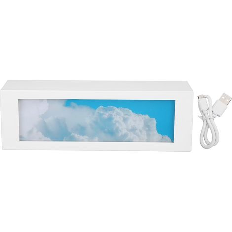 Veilleuse LED Rechargeable USB Nuage Ciel Bleu 3 Niveaux Lumineux Design Apaisant pour Chambre Bureau ABS Compact 15cm (1/5)