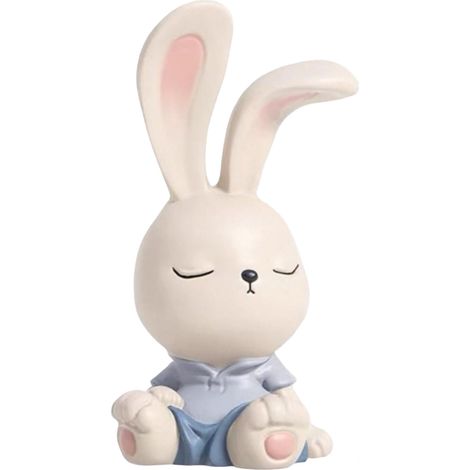 Lapin Sculpture - Décoration Bureau Intérieur - Ornement Résine pour Espace de Travail - Cadeau Anniversaire Pâques - 1 Pièce (1/2)