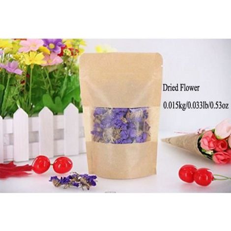 50Pcs 1015cm Sac de Fermeture à Glissière Sachet Zip Kraft Papier alimentaire petit pochettes avec cran et matte fenêtre (1/4)
