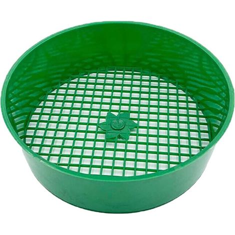 Vert Rond Tamis de Jardin en Plastique énigme Pierre Sable semis Maille Tamis Outils de Jardin pour Compost Sol Pierre Maille Jardin (1/5)