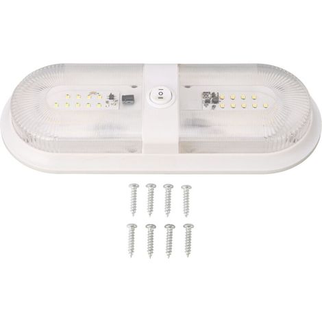 Plafonnier LED à Double dôme, 560lm, pour camping-car, avec interrupteur, pour remorque, camping-car, 10 à 24V (1/5)