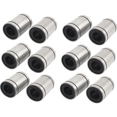 12Pcs LM8UU Linéaire Roulements pour Imprimante 3D, RepRap Prusa Mendel DIY CNC Mouvement, Prusa Mendel, Reprap (8mm x 15mm x 24mm) (1/5)