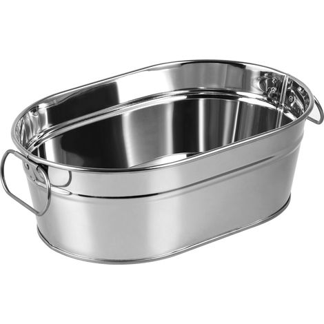 Bac à Boissons Ovale - Acier Inoxydable - 22,5 x 15,3 x 8 cm - Pour Service Cuisine ou Événement - 1 Pièce (1/5)