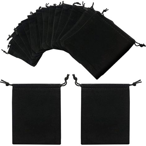 20 bolsas de regalo de terciopelo para dulces, bolsas de terciopelo negro con cordón, pequeñas bolsas de terciopelo portátiles, bolsas de almacenamiento de terciopelo, bolsas de joyería con cordón par (1/5)