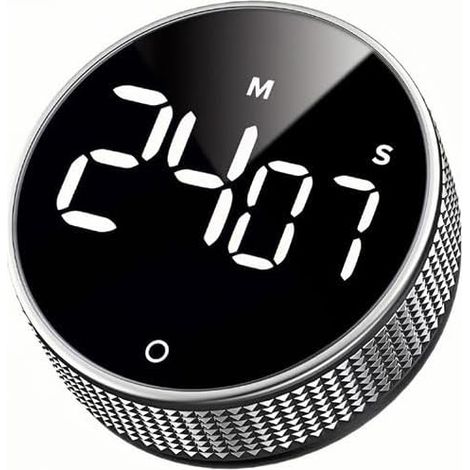 Timer da cucina con display digitale a LED rotante, timer magnetico con conto alla rovescia, cassa rotonda, per cucinare e cuocere al forno, un utensile da cucina per la casa, compatto e portatile, ne (1/5)