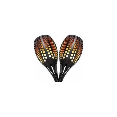 Éclairage torche solaires d'extérieur, jardin, Décoration de Jardin, lampe flamme solaire étanches à 96 LED avec de Effet Flamme, Étanche IP65 (2 pièces) - RWLampe solaire