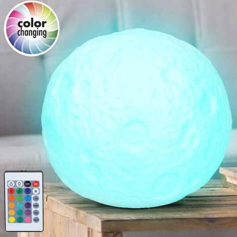 Lampada da Tavolo Luna Luce LED RGB con Telecomando Moon Lamp 11,5cm a Batteria (1/4)