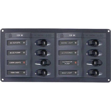 Tableau électrique bep-marine 901h aluminium marine horizontal 6 circuits