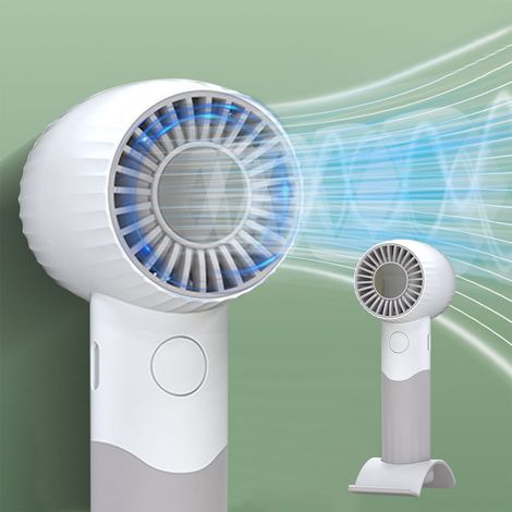Turbo Fan-Portatif Main-Silencieux-Avec Batterie Intégrée-Pour Chambre Étudiante Et Bureau-Blanc ×1 (1/5)
