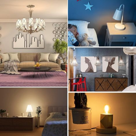 Lot de 6 - 6 W Dimmable Ampoule LED E27 G45 Blanc Chaud 2700 K Filament LED Ac220-240 V E27 Mini Globe Équivaut À 40 W Halogène Pour Lampe (1/5)