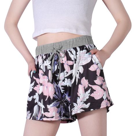 Short décontracté confortable pour femme, avec poches et cordon de serrage - Bleu - S (1/5)