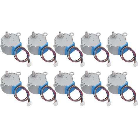 10 Stück Schrittmotoren, 10 cm Kabellänge, hohes Drehmoment, kleine Schrittmotoren für Umluftventilatoren und Klimaanlagen, 5 V Gleichstrom (1/5)