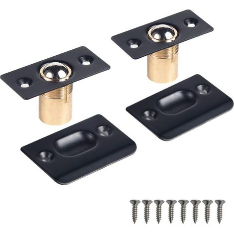 Lntyq Loquet à Bille de Porte, Réglable Fermeture à Bille Verrou de Boule de Porte en Acier Inoxydable Cuisine Domicile Placard Penderie Porte Armoire Placard (2 PCS en noir) (1/4)