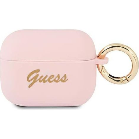 Coque Guess guapsssi pour AirPods Pro rose/rose en silicone style vintage