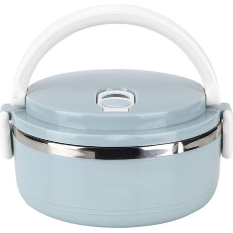 Boîte à lunch isotherme, doublure en acier inoxydable PP de qualité alimentaire, 0,7 L, avec trou d'aération, boîte bento isotherme portable (une couche, bleu nordique)