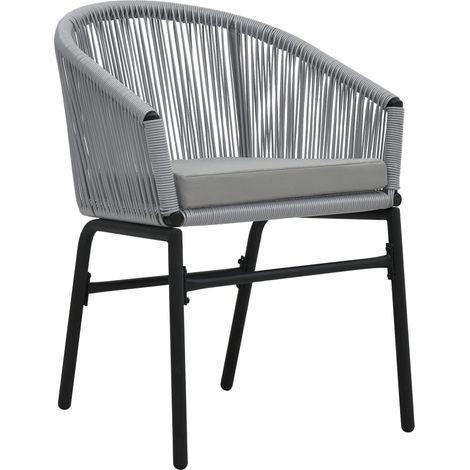 Chaises de jardin lot de 2 Chaises d'extérieur Anthracite Rotin PE (1/5)