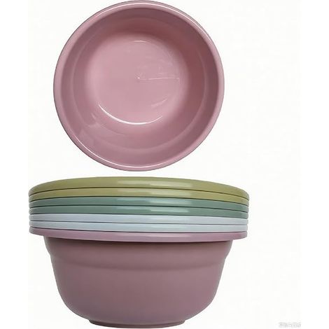 Bac à Laver Rond - 29 x 11 cm - Plastique - Empilable - Polyvalent Intérieur Extérieur Camping Cuisine - Lot de 8 (1/5)