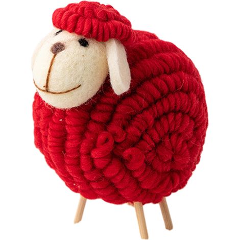 Muñeco De Oveja Navideña - Adorno Para Árbol De Navidad Y Decoración Interior - Rojo (1/5)