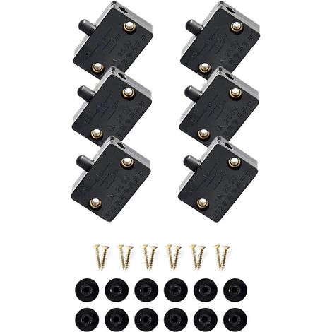 Lot de 24 interrupteurs LED pour éclairage de porte de placard, interrupteurs électriques pour lampes de placard normalement fermés, pour placard/garde-manger, noir (1/5)