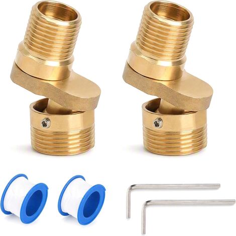 2 Raccords Excentriques 1/2-3/4, Adaptateur Robinet Douche Laiton (1/5)